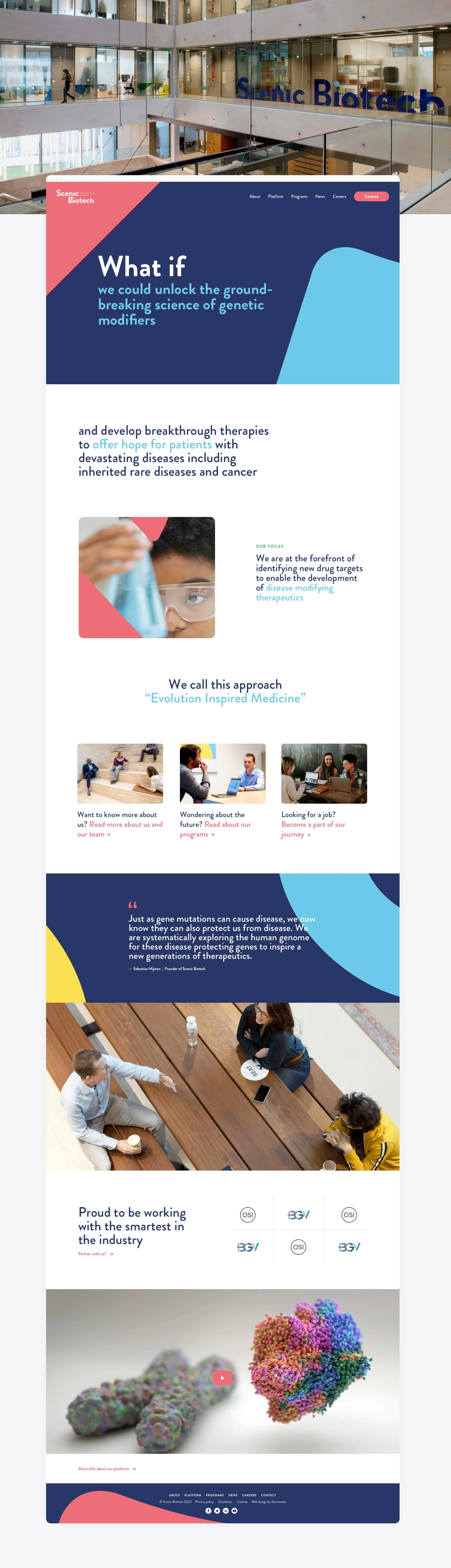 Homepage of the Scenic Biotech website designed by Mars