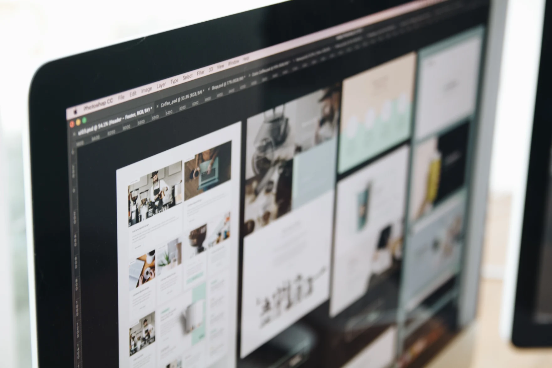 WordPress development — web design being built on screen