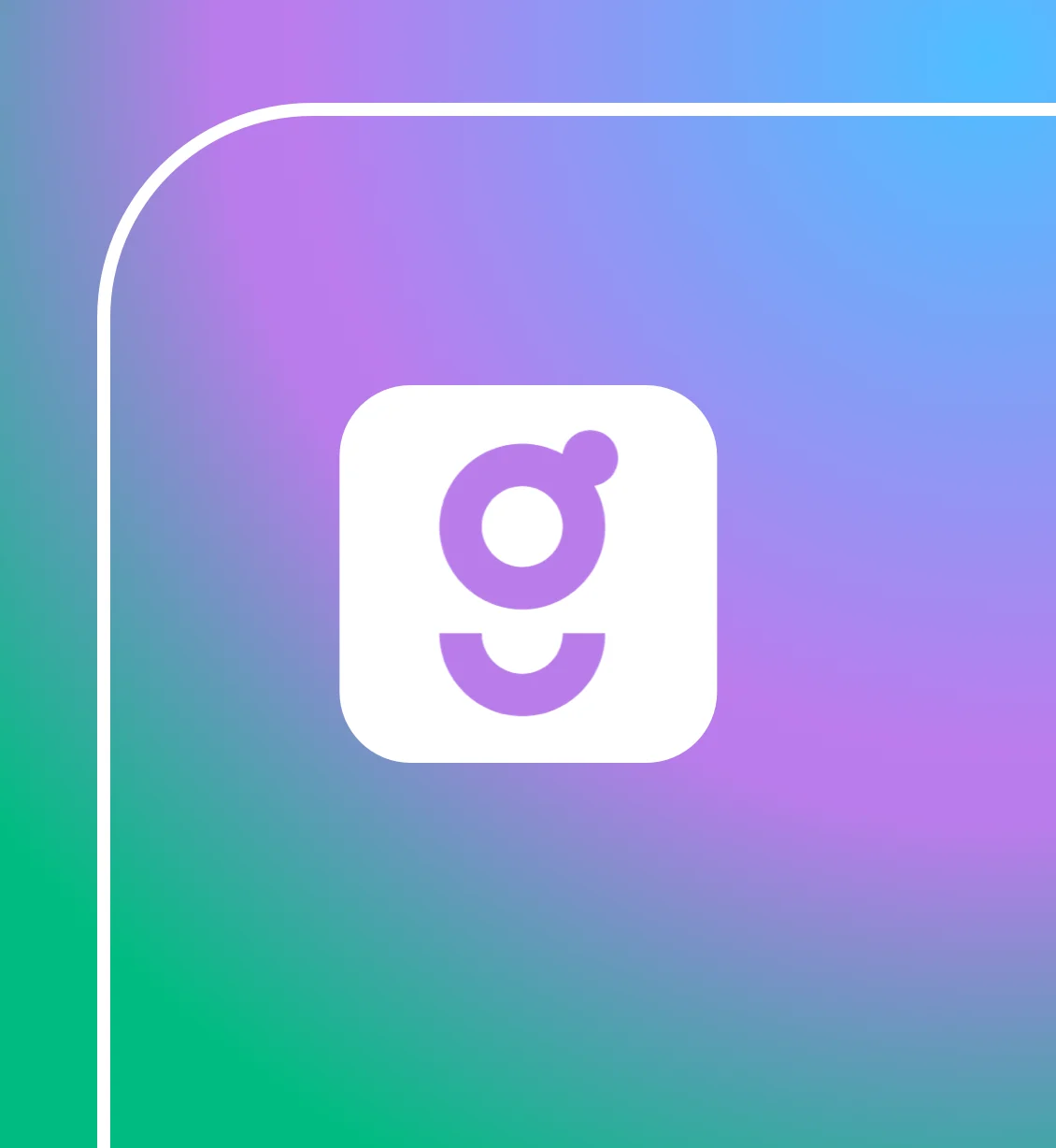 Generations at Work app icon mockup on a purple-blue gradient background