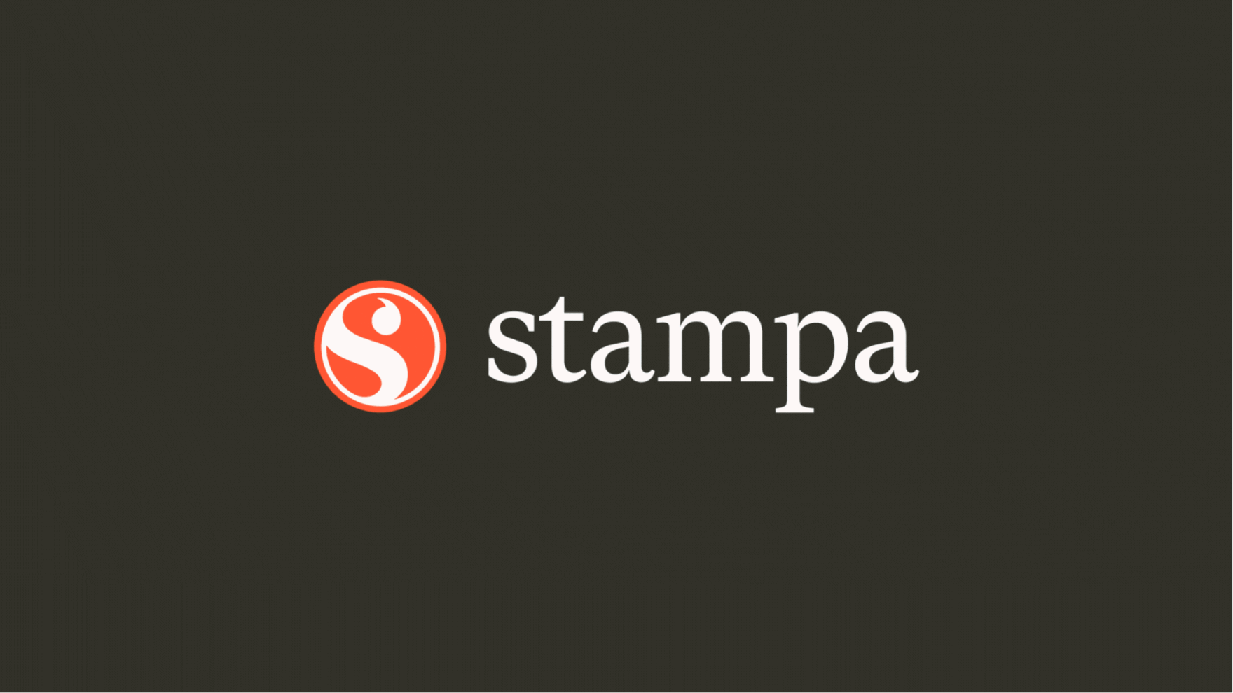 Stampa logo and wordmark displayed on a dark background