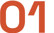 Orange number 01 icon marking step one in the Mars process