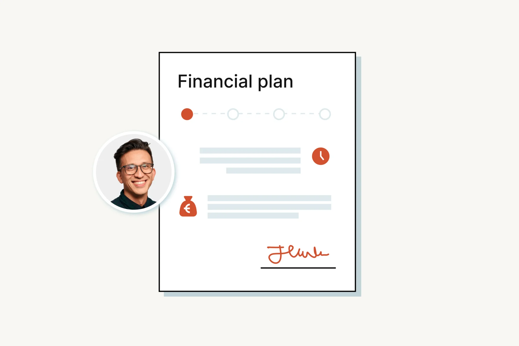 Illustration of a signed financial plan document representing website cost planning