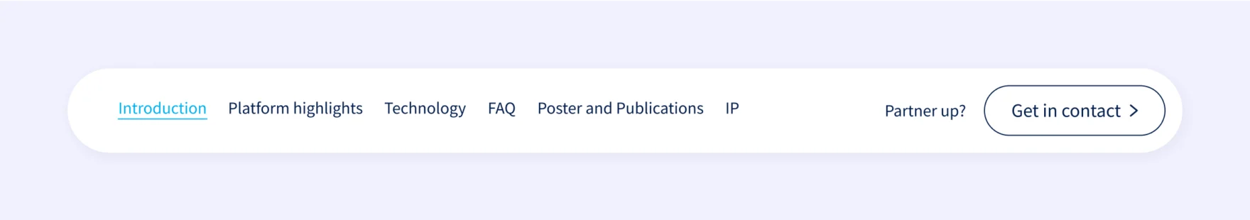 Confo Therapeutics website navigation bar with partnering menu and contact button