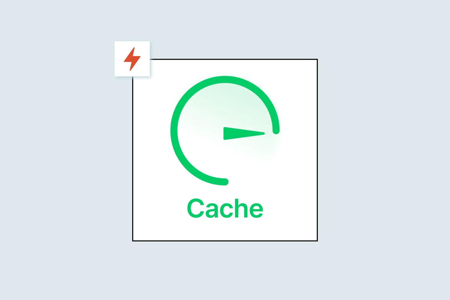 Speedometer icon illustrating website caching for faster loading speed