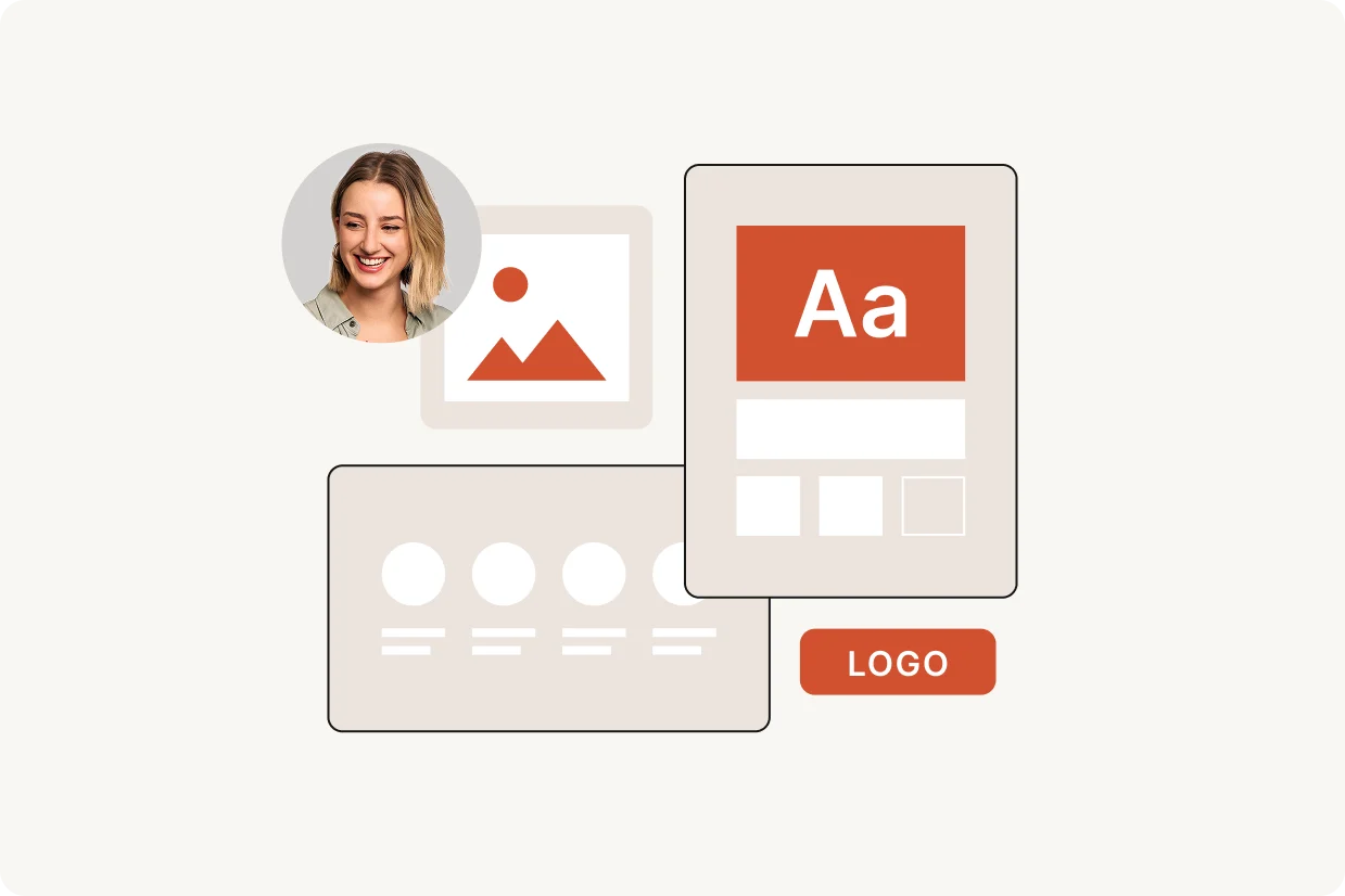 Concepting moodboard with typography, imagery, logo and persona icons