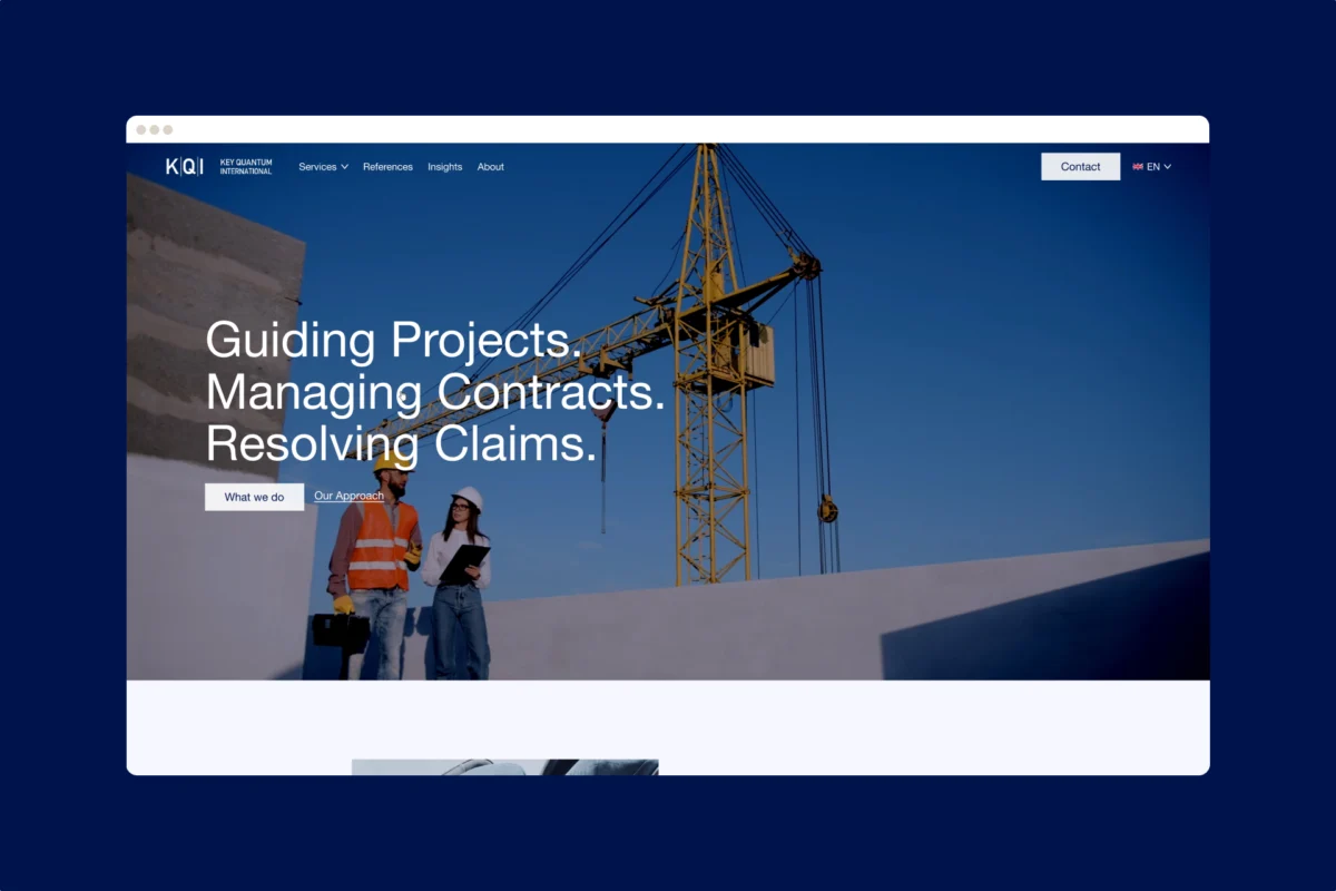 Homepage of the Key Quantum International website designed by Mars