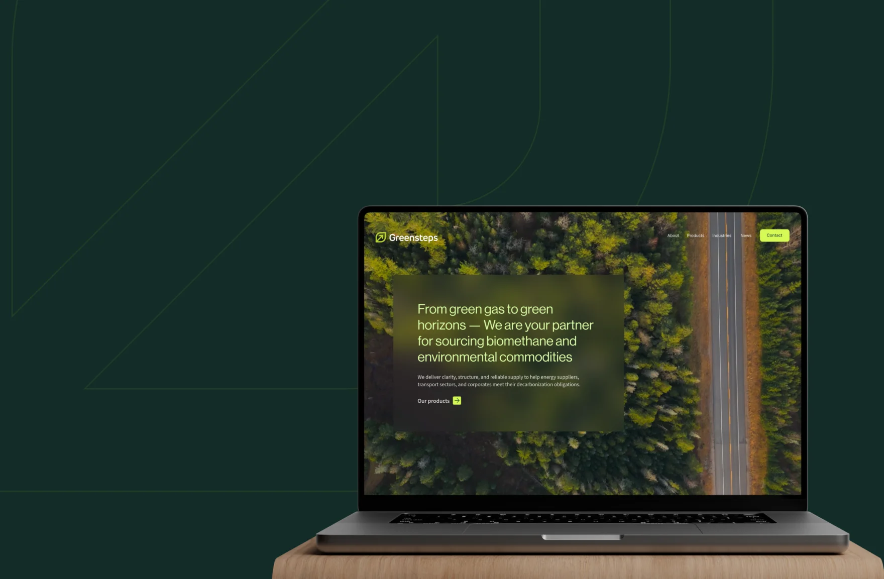 Laptop showing Greensteps website