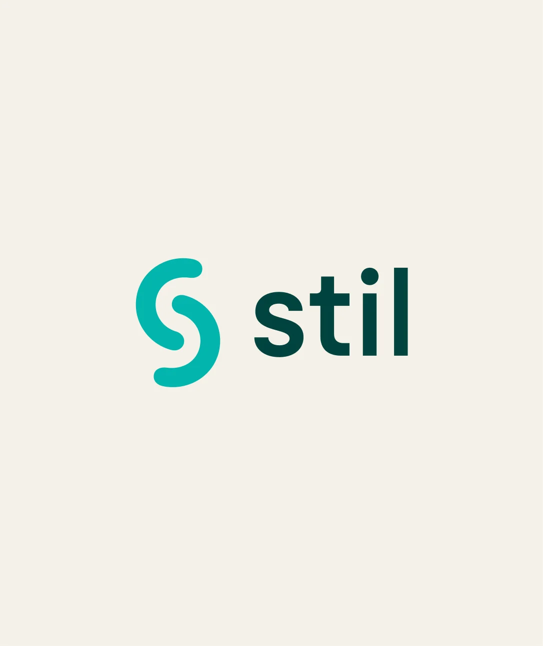 Stil logo featuring a teal curved S symbol next to dark green lowercase lettering.