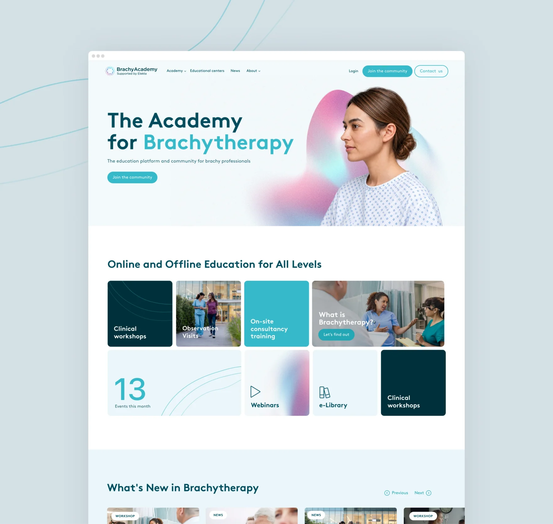 BrachyAcademy website design for Elekta